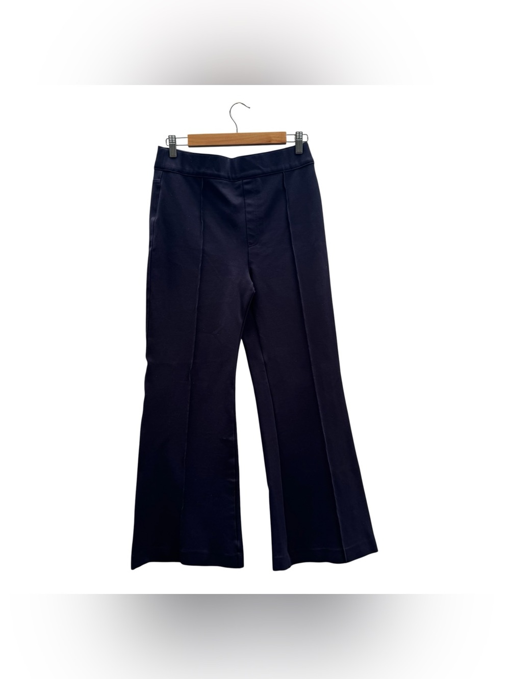 SPANX The Perfect Pant High Rise Flare Wide Leg Trouser Black Size Large Petite - Picture 5 of 15